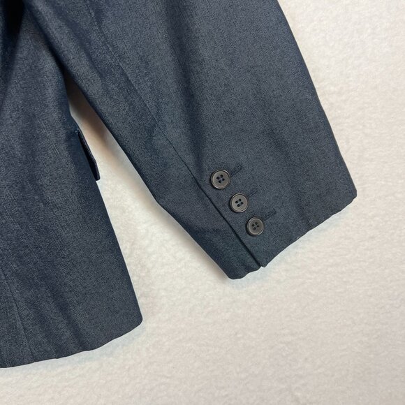 New York & Company Womens 3/4 Sleeve Dark Gray Stretch Blazer Two-Button Closure - Picture 10 of 14